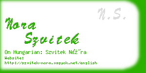 nora szvitek business card